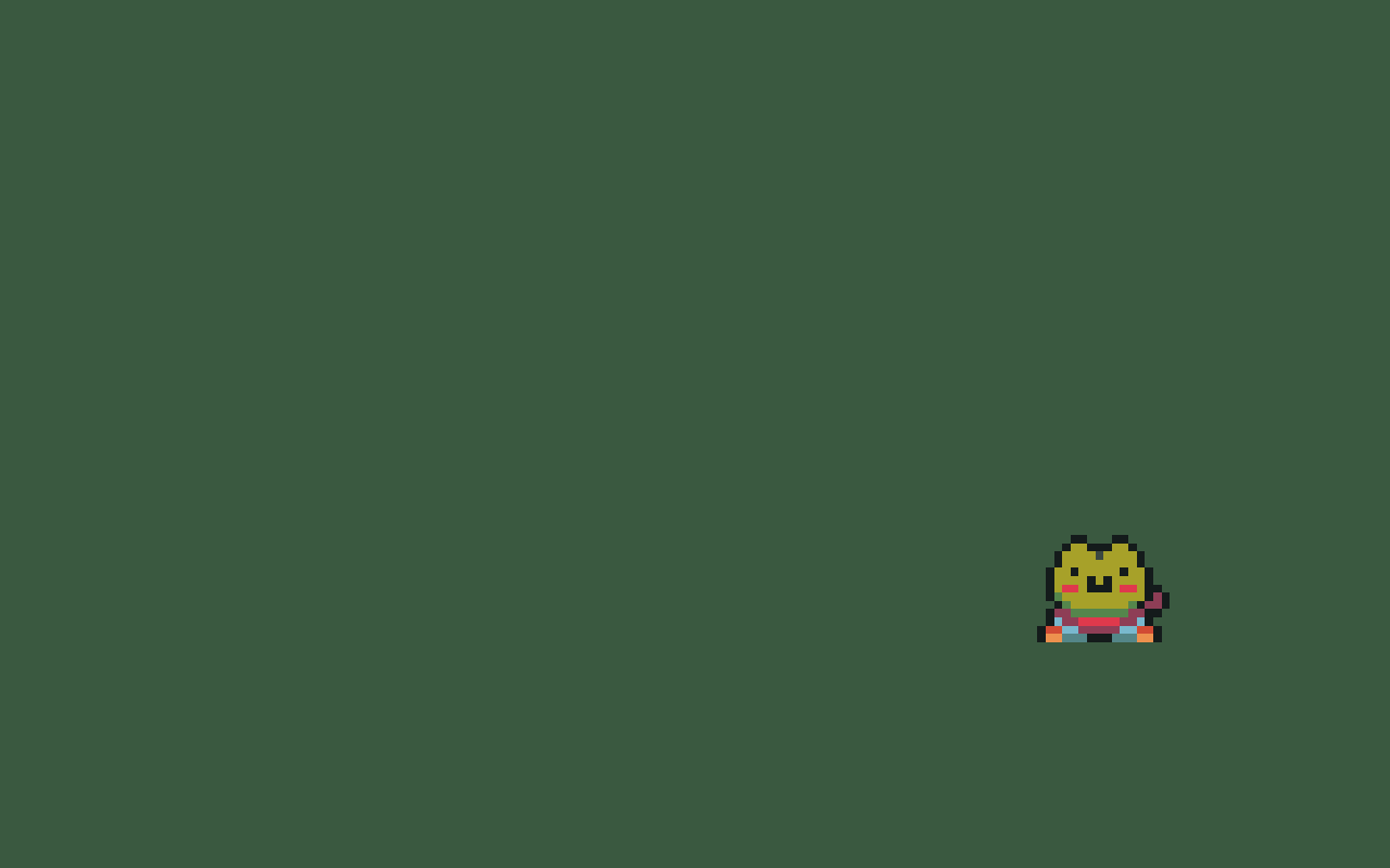 Animated preview of the Week 1 mini-game: a hero walking up, down, left, and right around a forest clearing.