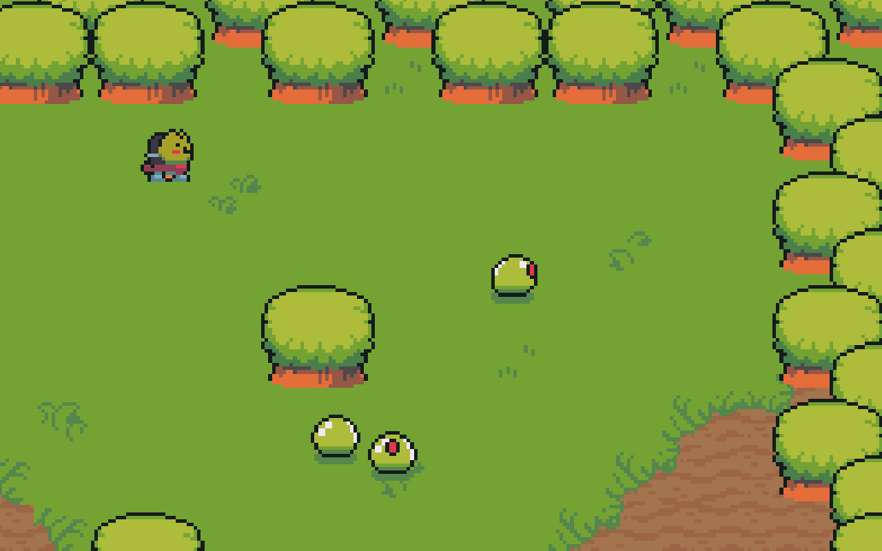 Animated clip of the hero throwing a claw swipe that faces the way he moves and defeats a slime.